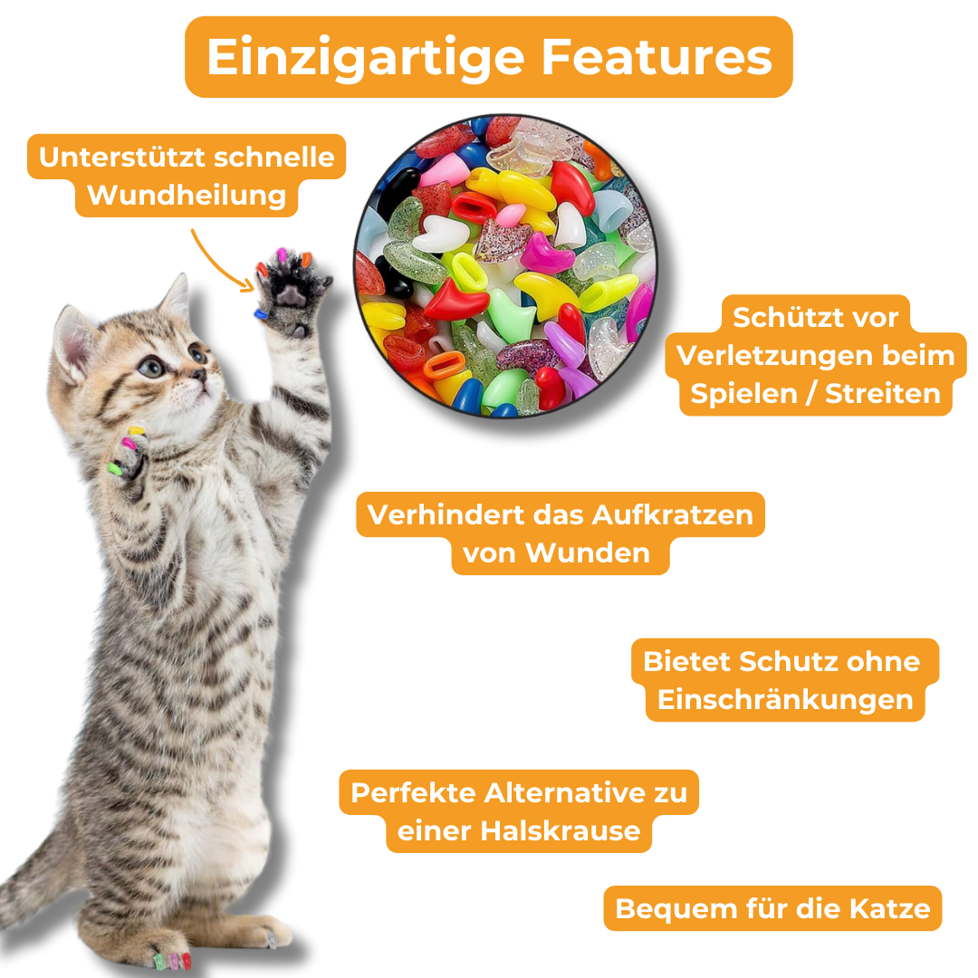 PawSafe Caps - Kratzschutz für Wunden